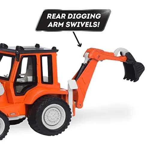 Driven by Battat Backhoe Loader Toy 7-Inch | Realistic Construction Vehicle with Lights & Sounds for Kids 3+ thumbnail 7