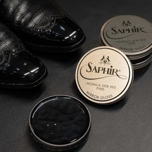 Saphir Medaille d’Or Mirror Gloss - Natural Wax Polish for Leather Shoes & Boots - Black | Mirror Shine Finish, 75ml thumbnail 6