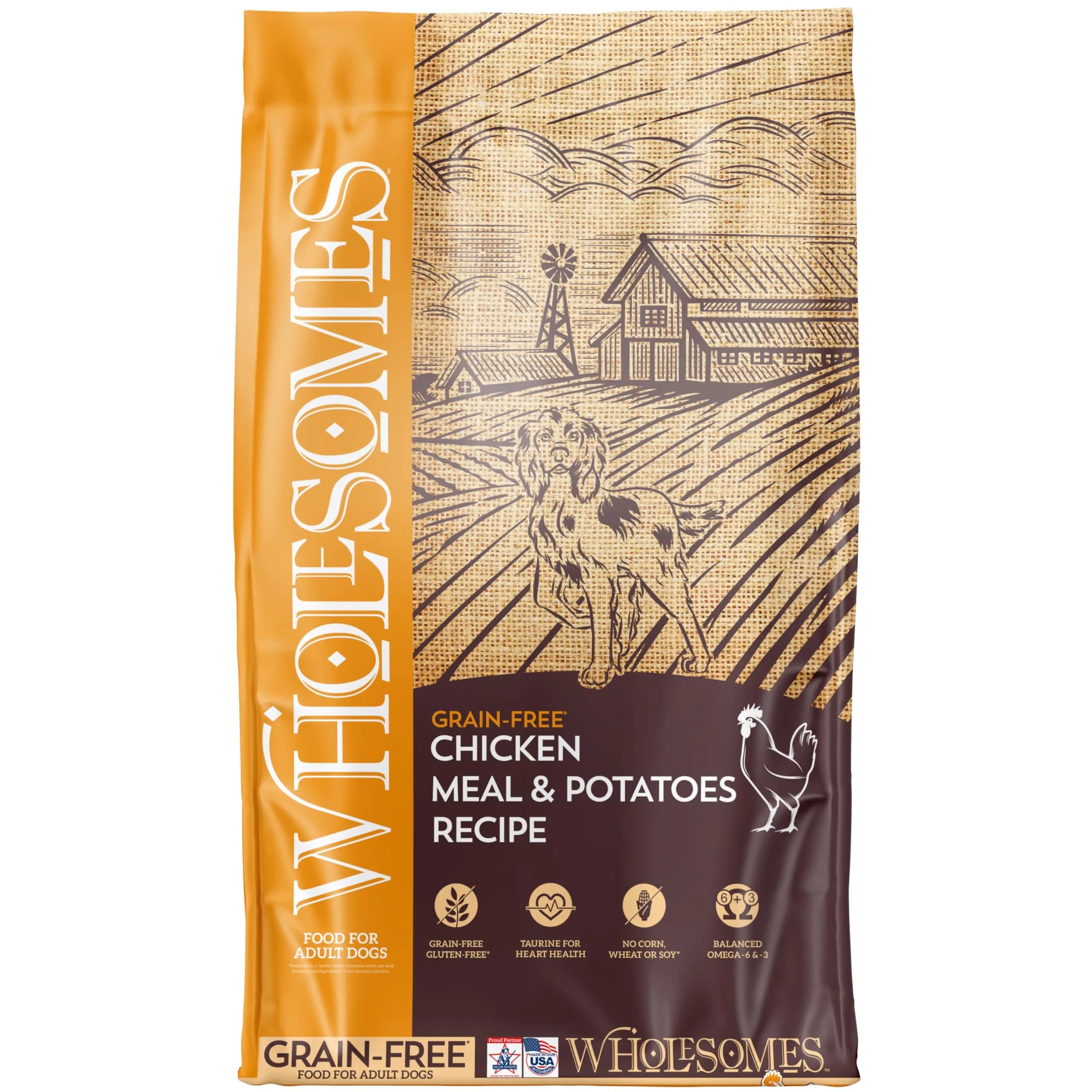 Wholesomes Chicken Meal & Potatoes Grain-Free Dry Dog Food 35 lb | High-Protein, Grain-Free Nutrition