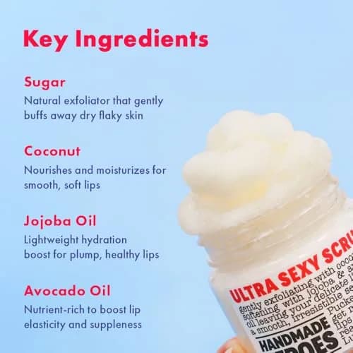 Handmade Heroes 100% Natural Lip Scrub 1oz | Vegan Coconut Lip Exfoliator for Dry & Dark Lips thumbnail 5