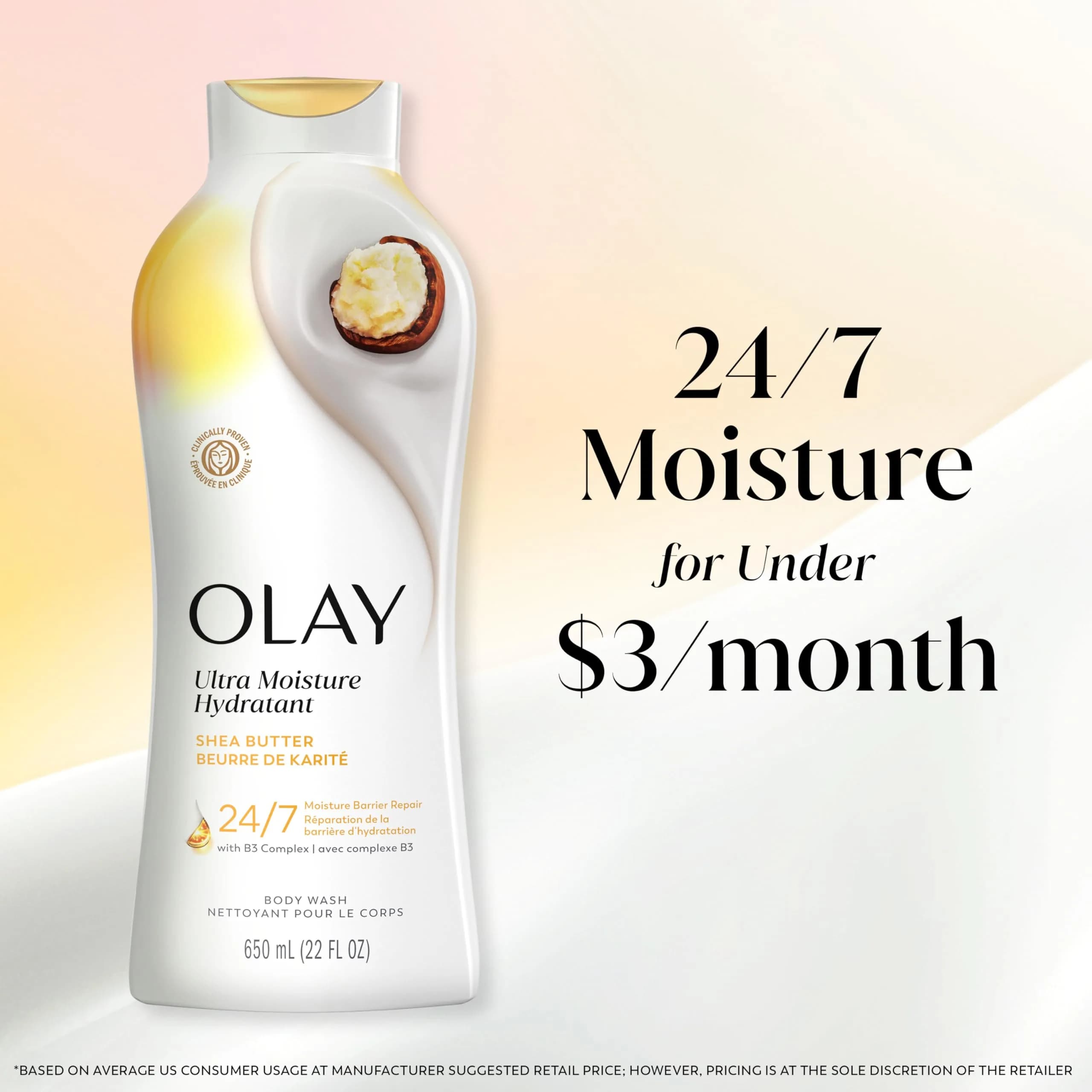 Olay Ultra Moisture Body Wash with Shea Butter 636ml (22 fl oz) | 24hr Moisture Barrier Repair - view 9
