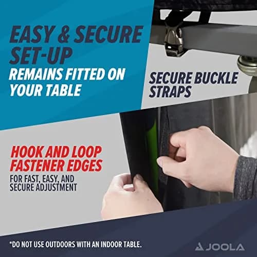 JOOLA Outdoor Ping Pong Table Cover Fits Both Folding & Flat Tables - Heavy Duty Waterproof Cover w/ PVC Coating - Dual Function, Fits 9x5 Tables in Upright or Down Positions - Inside & Outside thumbnail 4
