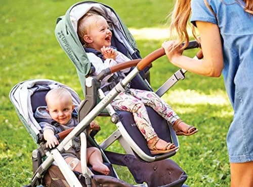 UPPAbaby Leather Handlebar Cover for Vista Strollers – Reach Certified Full Grain Leather – Saddle thumbnail 4
