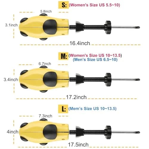 eachway Shoe Tree Pair of Premium 2-Way Adjustable Shoe Stretchers Large | Durable Plastic & Steel thumbnail 6