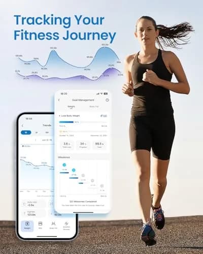 RENPHO Smart Body Fat Scale 28cm (11") | Measures 13 Metrics, Syncs with App, White thumbnail 3