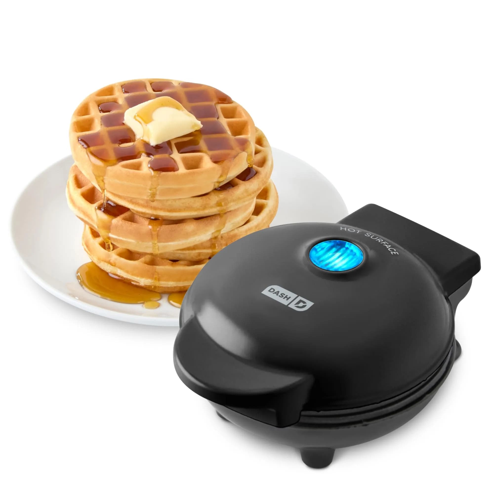 Dash Mini Waffle Maker 4-Inch Red | Compact & Lightweight for Quick Waffles — Black / 4 Inch