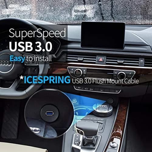 ICESPRING USB 3.0 Flush Mount Car Mount Extension Cable, 3ft (0.91m) | High-Speed Data Transfer & Charging thumbnail 6