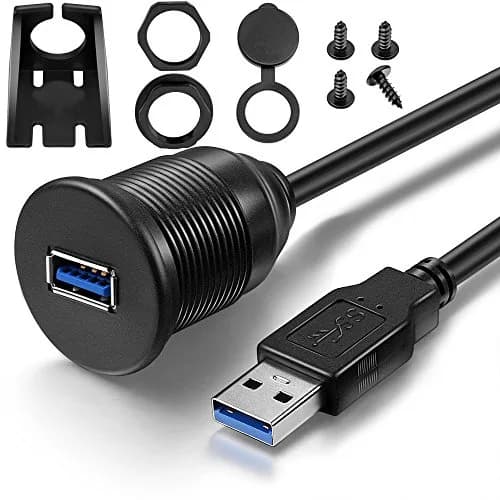 ICESPRING USB 3.0 Flush Mount Car Mount Extension Cable, 3ft (0.91m) | High-Speed Data Transfer & Charging thumbnail 1