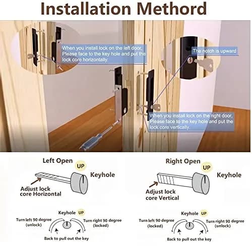 CCJH Matte Black Pocket Door Lock Hardware with Key, Zinc Alloy L-Shaped Latch 160mm x 45mm | Modern Interior Privacy Furniture Hardware thumbnail 6