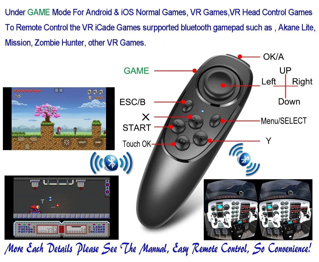 VR EMPIRE Bluetooth Remote Controller Gamepad 11.6cm x 4.5cm x 1.35cm | Universal for VR, Games, Media, Presentations - view 2
