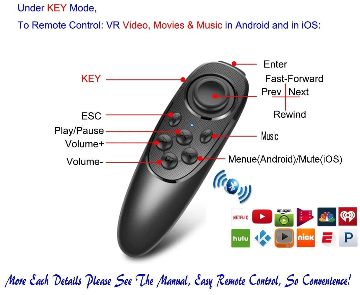 VR EMPIRE Bluetooth Remote Controller Gamepad 11.6cm x 4.5cm x 1.35cm | Universal for VR, Games, Media, Presentations - view 3