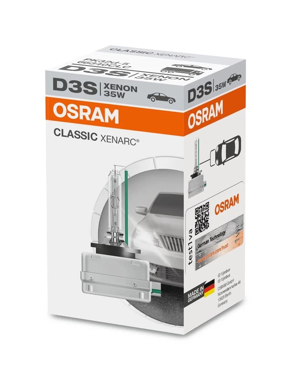 OSRAM Xenarc Classic D3S HID Xenon Bulb 4000K 35W | OEM Quality Replacement for Cars — Light Blue