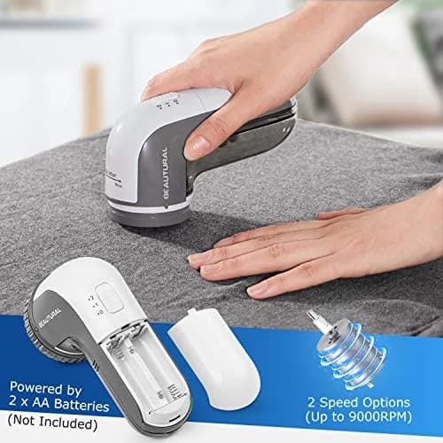 BEAUTURAL Fabric Shaver and Lint Remover Gray | Restores Garments to New thumbnail 5