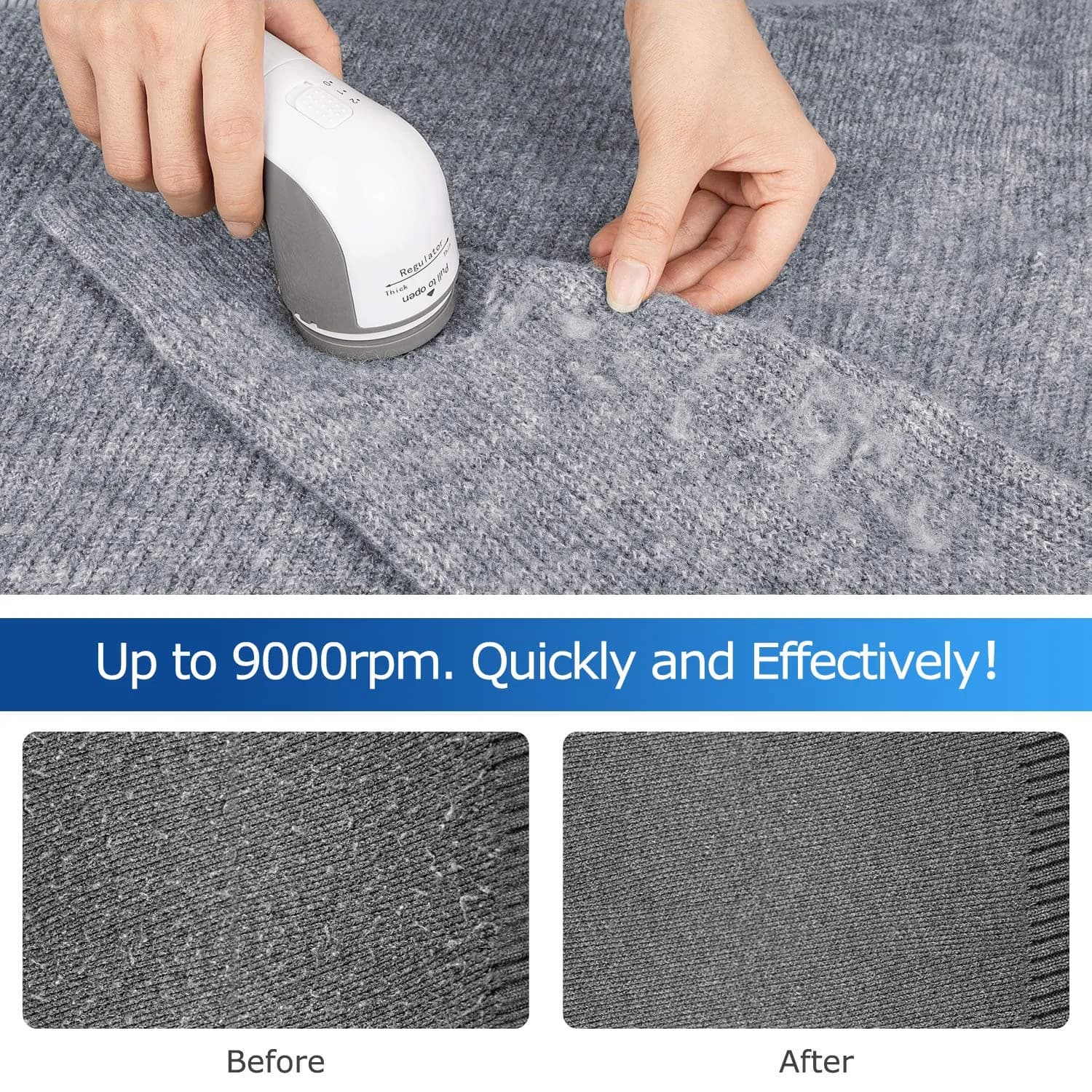 BEAUTURAL Fabric Shaver and Lint Remover Gray | Restores Garments to New - view 3