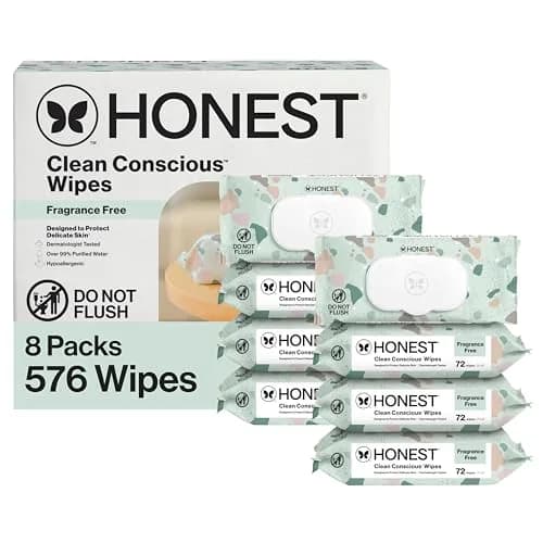 The Honest Company Multi-Use Baby Wipes, Geo Mood, Unscented, 576 Count | Compostable, Plant-Based, Hypoallergenic thumbnail 1