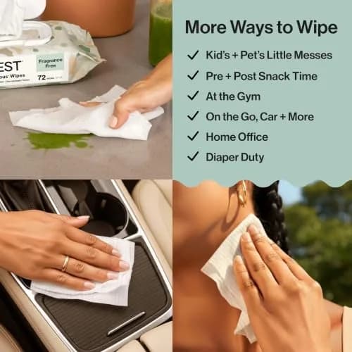 The Honest Company Multi-Use Baby Wipes, Geo Mood, Unscented, 576 Count | Compostable, Plant-Based, Hypoallergenic thumbnail 4