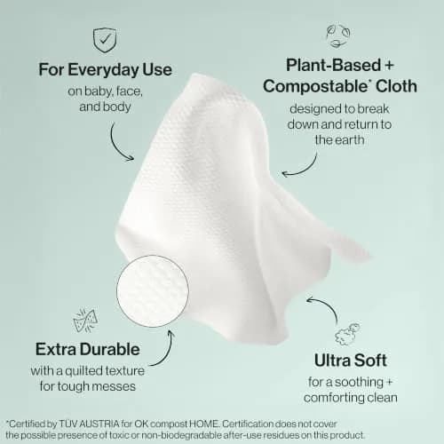 The Honest Company Multi-Use Baby Wipes, Geo Mood, Unscented, 576 Count | Compostable, Plant-Based, Hypoallergenic thumbnail 6