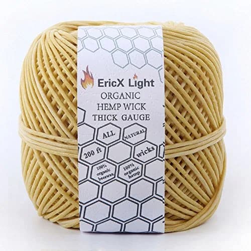 EricX Light Thick Beeswax Hemp Wick 2.0 mm (200 ft) | Organic & Slow Burning thumbnail 2
