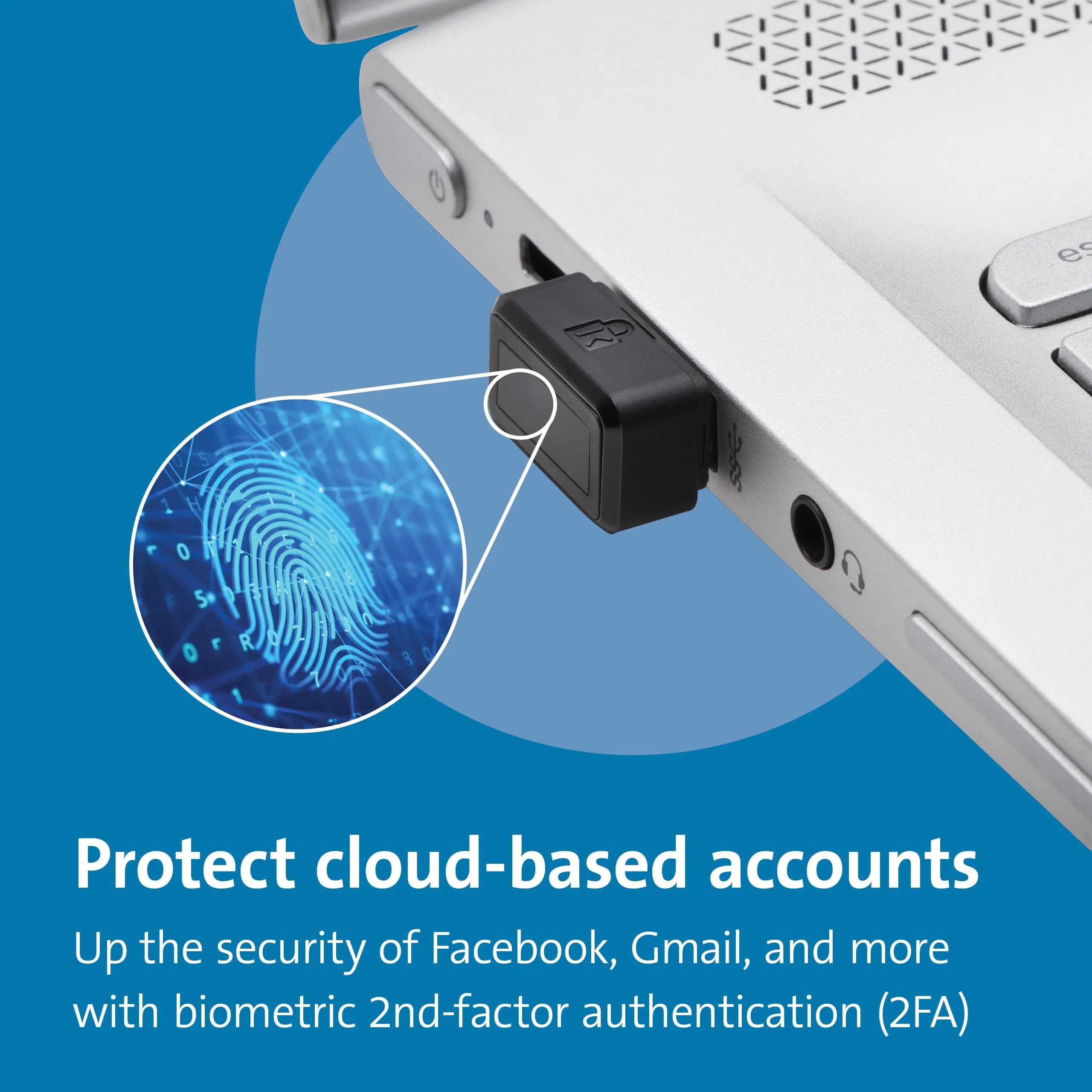 Kensington VeriMark Gen1 USB-A Fingerprint Key Reader | Anti-Spoofing Security for Windows Hello - view 4
