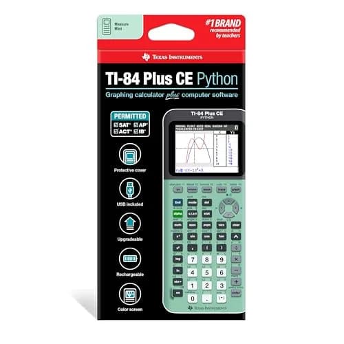 Texas Instruments TI-84 Plus CE Graphing Calculator, Mint, 19.1cm (7.57in) | CE Certified thumbnail 2