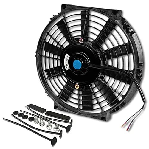 DNA Motoring 10 Inch Electric Slim Radiator Fan with Mount Kit, Black | High Performance Cooling Fan Assembly thumbnail 1