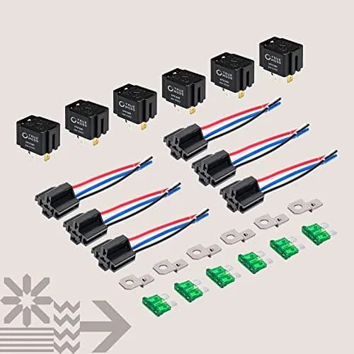 ONLINE LED STORE 12V 6 Pack Bosch Style 4-Pin 30A Fused Relay Kit | Automotive Switches & Relays thumbnail 7