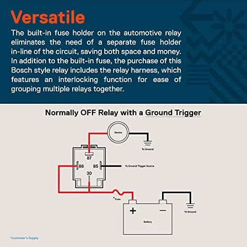 ONLINE LED STORE 12V 6 Pack Bosch Style 4-Pin 30A Fused Relay Kit | Automotive Switches & Relays thumbnail 3