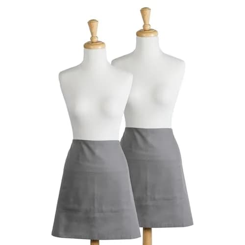 DII Plus Size Apron Gray | Unisex Cotton Kitchen Essential (70-120 chars) thumbnail 1