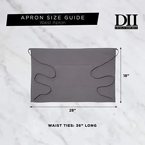 DII Plus Size Apron Gray | Unisex Cotton Kitchen Essential (70-120 chars) thumbnail 3