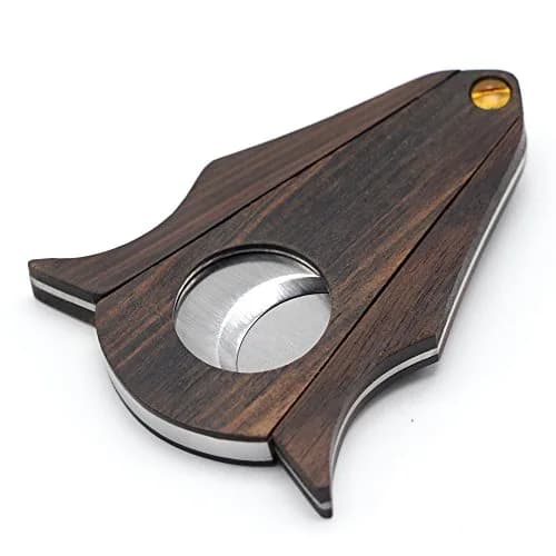 G GALINER Cigar Cutter Guillotine Double Blade Stainless Steel & Zebra Wood with Lock System | 22mm Cut Hole thumbnail 4
