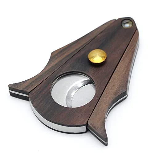 G GALINER Cigar Cutter Guillotine Double Blade Stainless Steel & Zebra Wood with Lock System | 22mm Cut Hole thumbnail 1