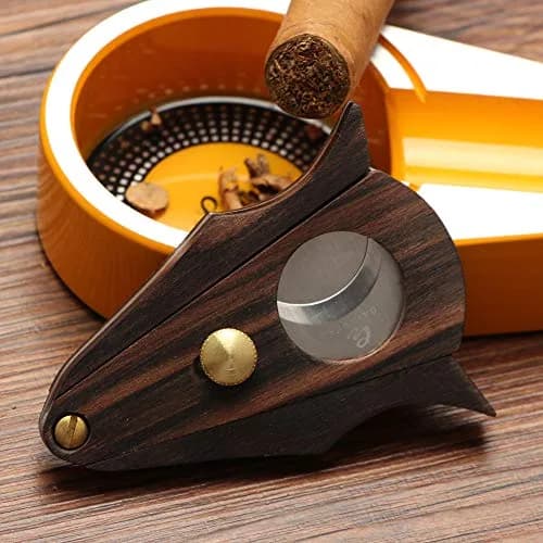 G GALINER Cigar Cutter Guillotine Double Blade Stainless Steel & Zebra Wood with Lock System | 22mm Cut Hole thumbnail 9