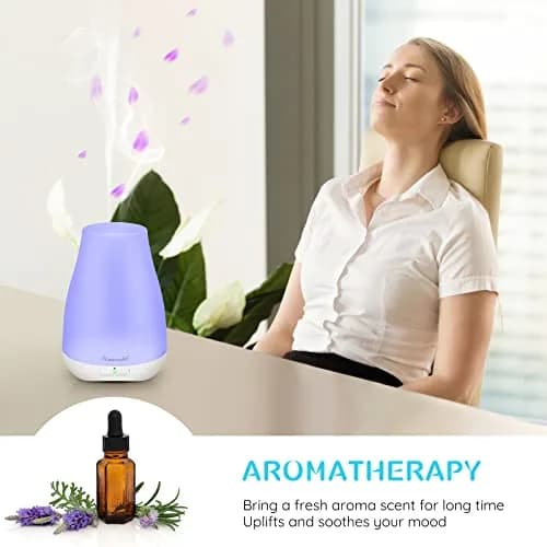 Homeweeks Essential Oil Diffuser 100ml (3.38 Fl Oz) | Ultrasonic Aroma Diffuser with Automatic Shut-Off thumbnail 3