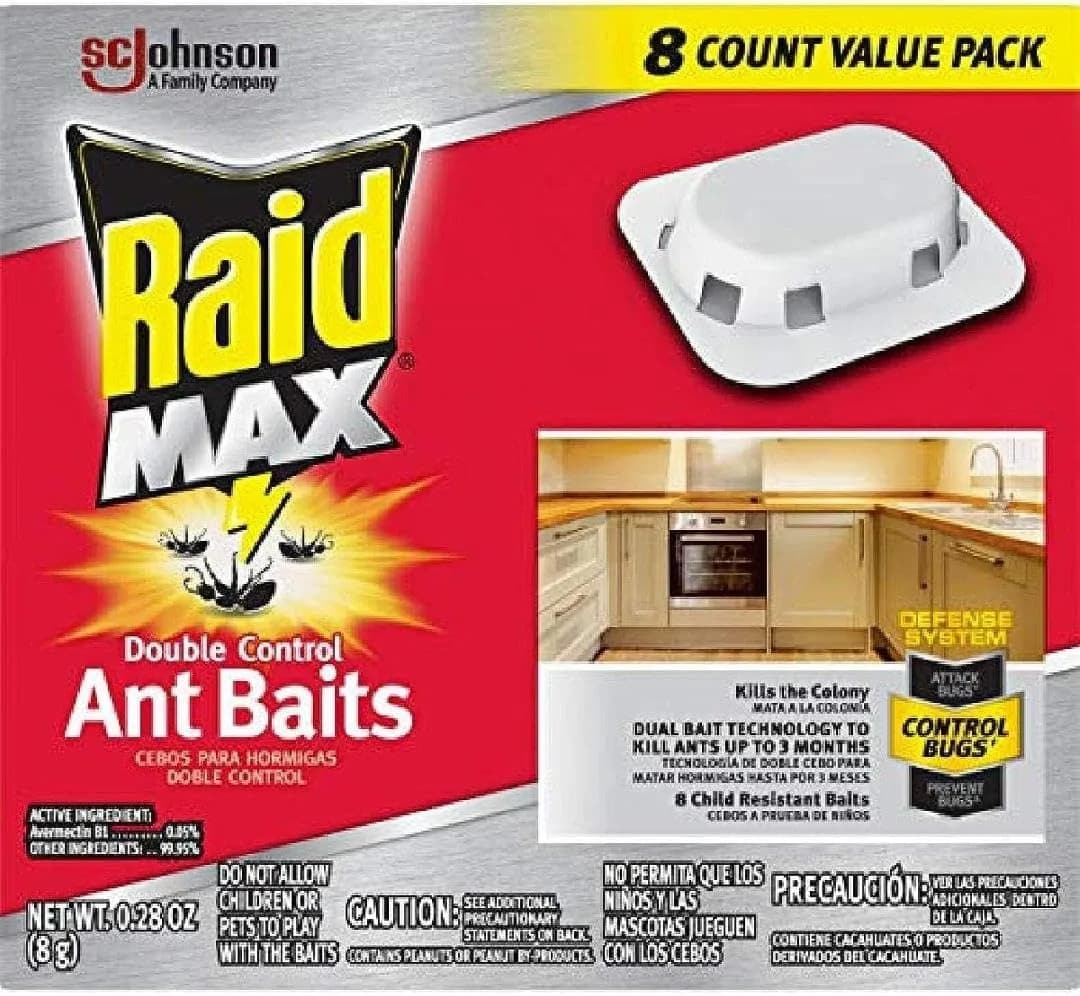 Raid Double Control Ant Baits 8 Count | Kills Entire Colony, Child-Resistant