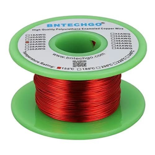 BNTECHGO Red 24 AWG Enameled Magnet Wire 4 oz (113.4g) | Copper Coil Wire for Transformers, Motors, DIY Projects thumbnail 1