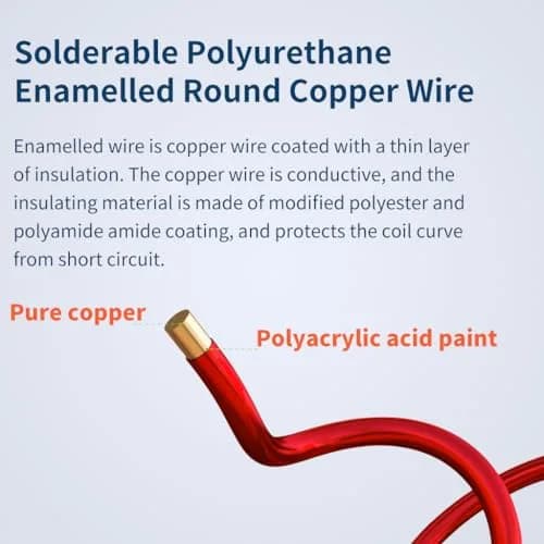 BNTECHGO Red 24 AWG Enameled Magnet Wire 4 oz (113.4g) | Copper Coil Wire for Transformers, Motors, DIY Projects thumbnail 3