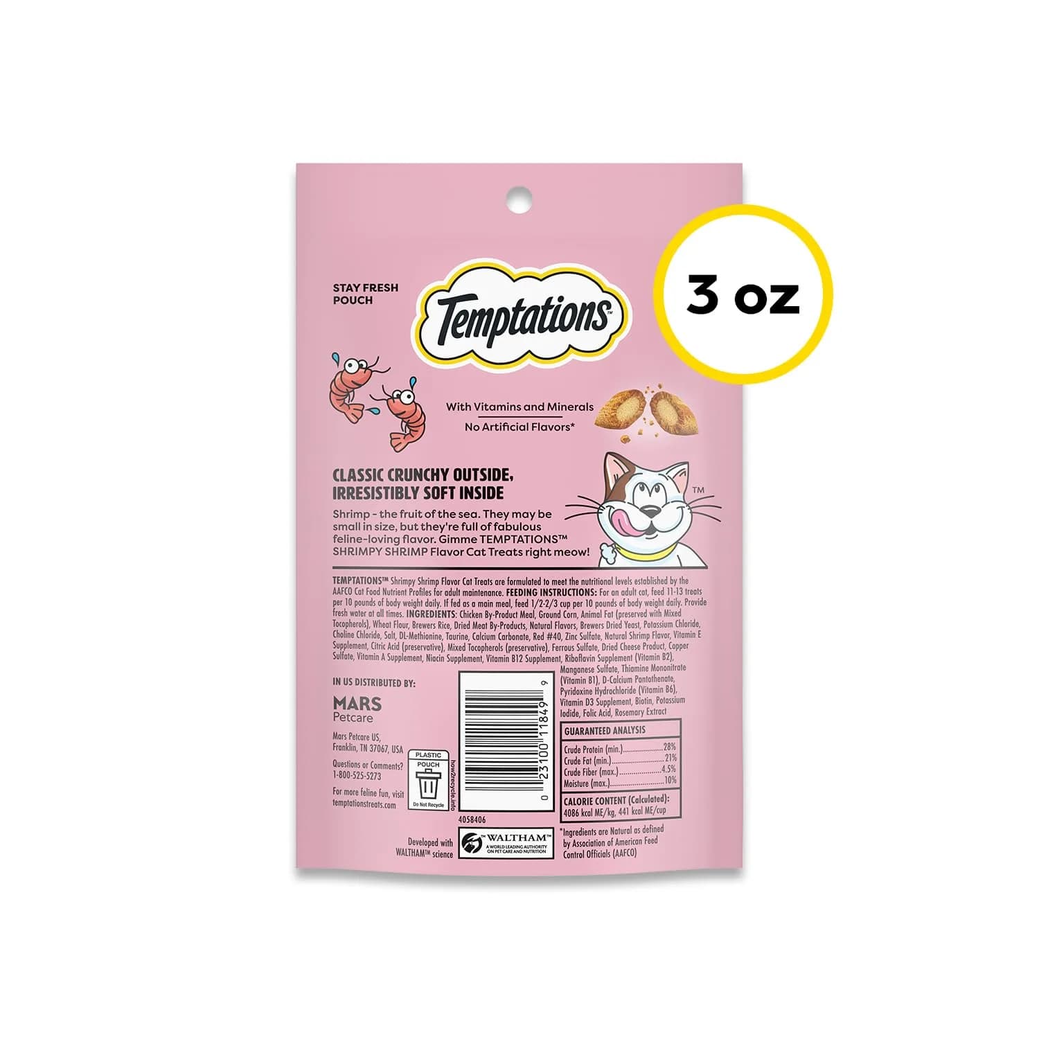 Temptations Classic Crunchy Cat Treats, Shrimpy Shrimp Flavor, 3 oz (85g) x 12 Pack | Irresistible Cat Snacks - view 9