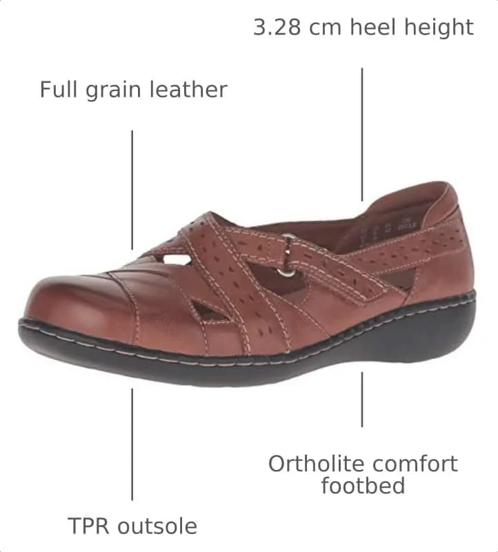 Clarks Women's Ashland Spin Q Slip-on Loafer, Tan, 8.5 x-Wide | Lightweight Comfort for Daily Walks thumbnail 3