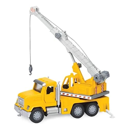 Driven by Battat Crane Truck Toy with Lights & Sounds, Movable Parts, 16.5 cm (6.5 Inches) | ASTM-Tested Construction Vehicle for Kids 3+ — Crane Truck
