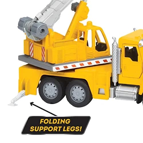 Driven by Battat Crane Truck Toy with Lights & Sounds, Movable Parts, 16.5 cm (6.5 Inches) | ASTM-Tested Construction Vehicle for Kids 3+ thumbnail 3
