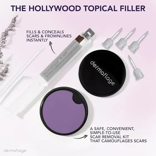Dermaflage Scar Filler Kit - Deep - Waterproof Concealer for Acne & Wrinkles, 1 mo supply thumbnail 2
