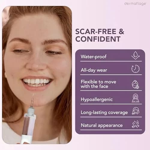 Dermaflage Scar Filler Kit - Deep - Waterproof Concealer for Acne & Wrinkles, 1 mo supply thumbnail 3