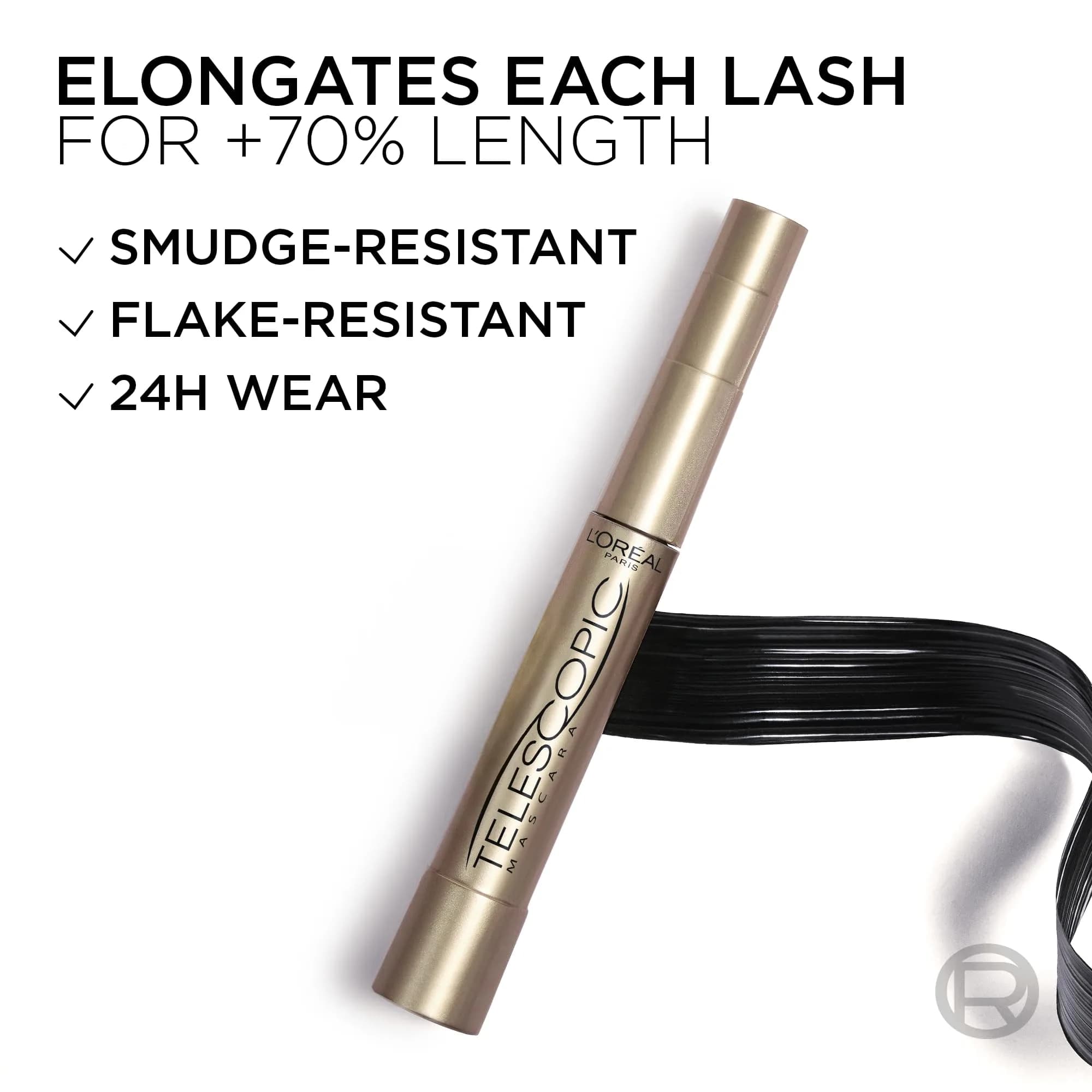 L'Oreal Paris Original Telescopic Mascara, Washable Black Brown, 7.9ml (0.27 Fl Oz) | Lengthening & Separating Formula - view 7