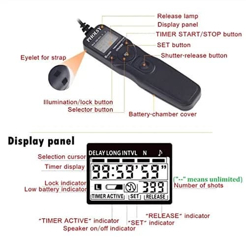 PHOLSY P6 Timer Remote Control Cable with Intervalometer for Panasonic | Long Exposure & Time-Lapse thumbnail 5