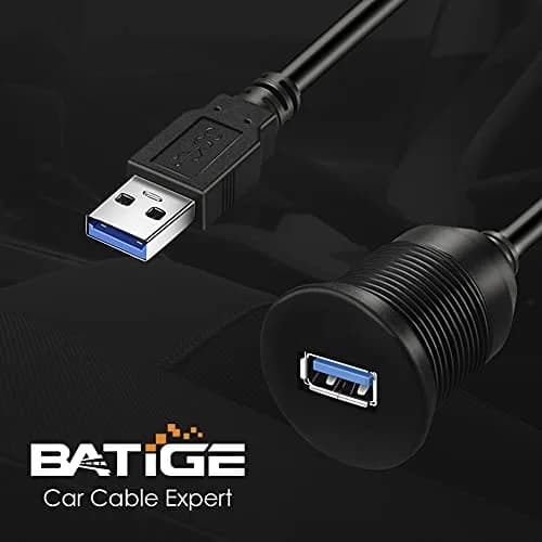 BATIGE USB 3.0 Male to Female AUX Car Mount Flush Cable 3ft | Waterproof Car Extension thumbnail 8