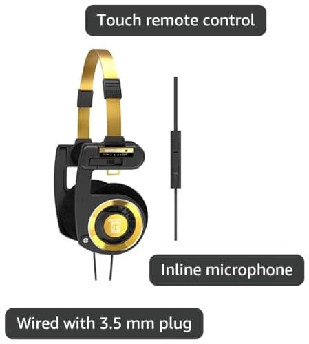 Koss Porta Pro Limited Edition Black Gold On-Ear Headphones with Microphone & Volume Control | Wired 3.5mm Jack thumbnail 3