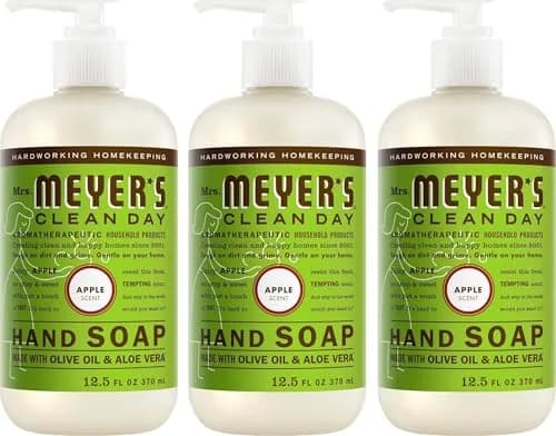 Mrs. Meyer's Clean Day Hand Soap Apple Scent 3 x 12.5 fl oz (375 ml) | Gentle Cleansing for Busy Hands - view 2