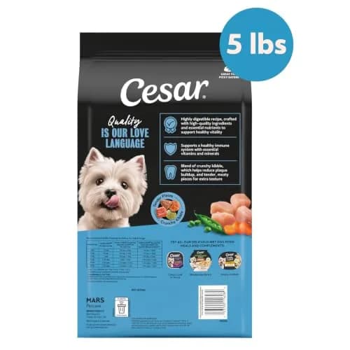 Cesar Small Breed Dry Dog Food Chicken Flavor & Spring Vegetables Garnish 2.27 kg (5 lb) | Real Chicken First Ingredient thumbnail 8