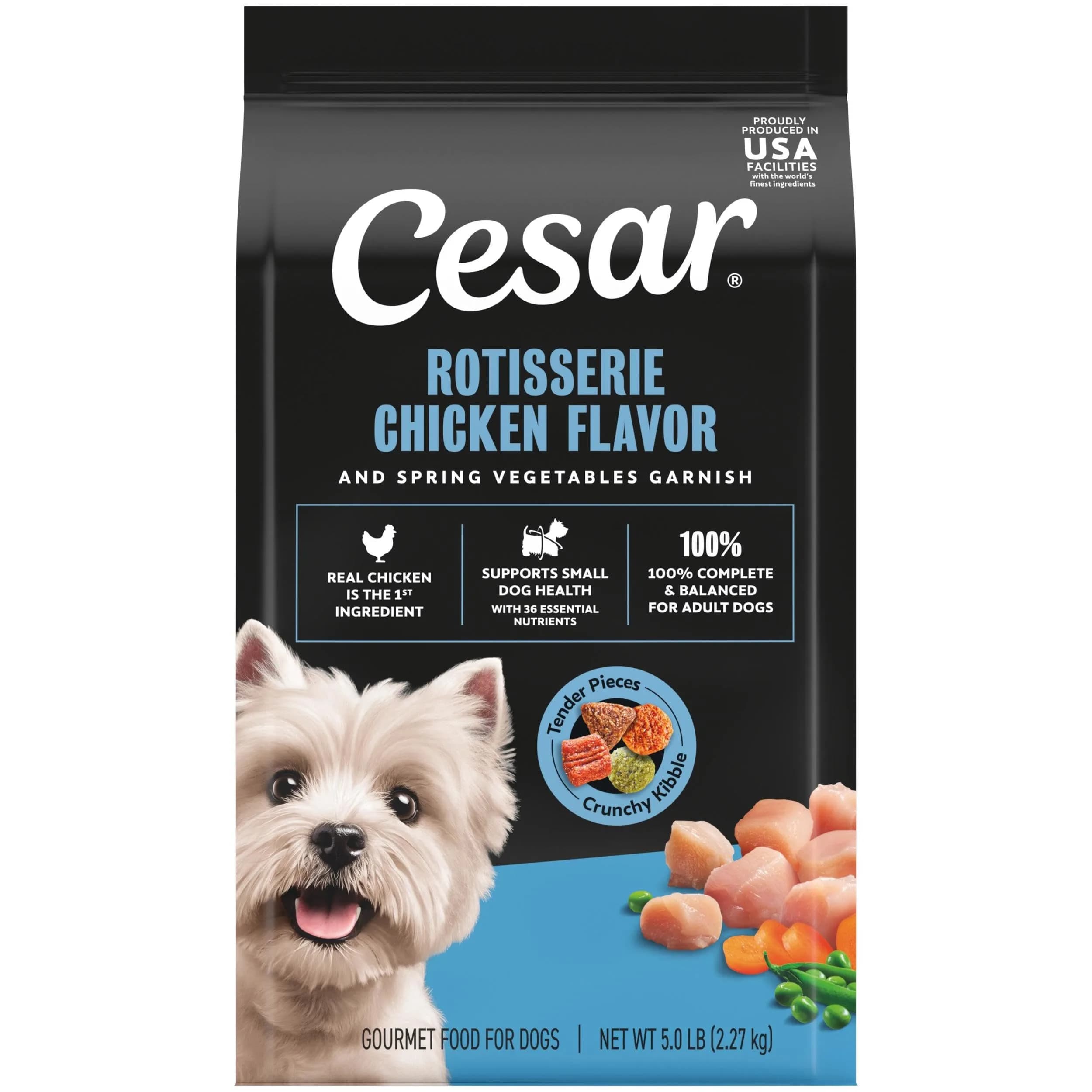 Cesar Small Breed Dry Dog Food Chicken Flavor & Spring Vegetables Garnish 2.27 kg (5 lb) | Real Chicken First Ingredient - main product image