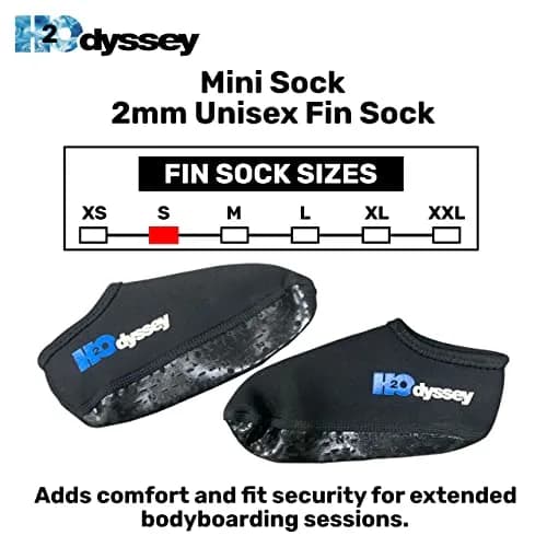 H2ODYSSEY 2mm Neoprene Fin Socks – Anti‑Blister Snorkeling & Diving Socks for Fins – Warm, Flexible, Low‑Cut Water Socks for Swimming, Scuba, Bodyboarding & Pool Training – Made in USA thumbnail 4